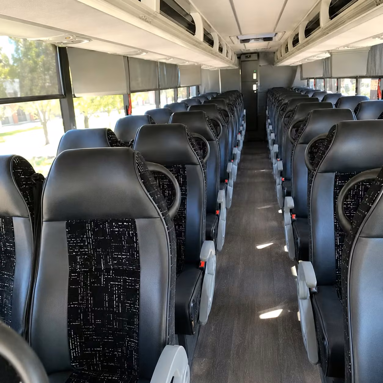 apple valley charter bus rental interior